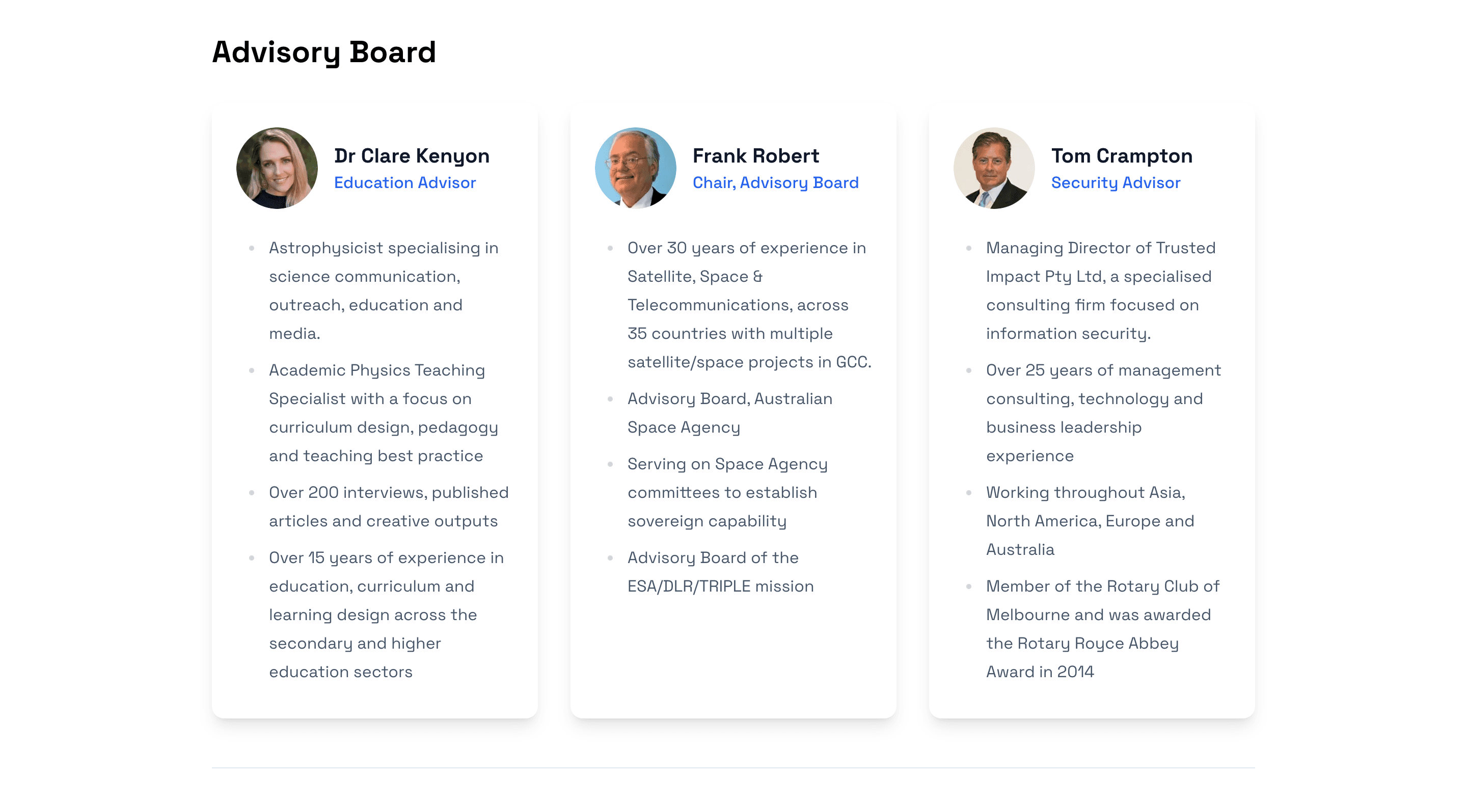Partner and team profiles