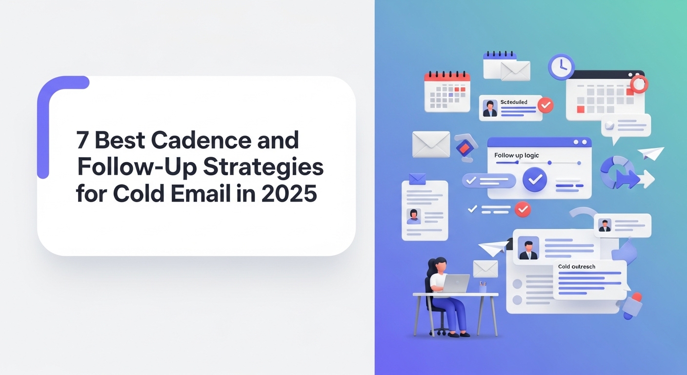 Email sequence timeline visualization showing optimal cadence patterns and follow-up strategies for cold email campaigns with response rate optimization tactics for 2025
